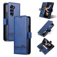 thumbnail image 1 of Dteck Retro for Samsung Galaxy Z Fold 6 Case, Shockproof PU Leather Magnetic Full Body Stand Flip Wallet Case Cover with Card Holder Phone Case, Blue, 1 of 6