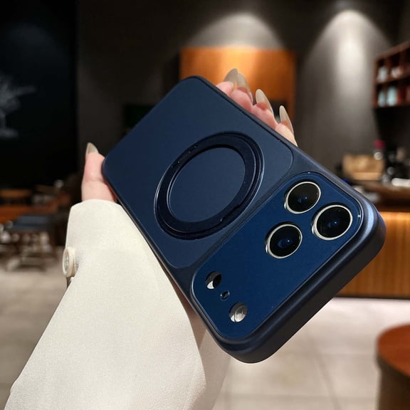 Dteck Ring Stand Phone Case For iPhone 17, Magnetic Shockproof Protective Case with Adjustable Kickstand Drop Protection and Full Lens Coverage, Blue