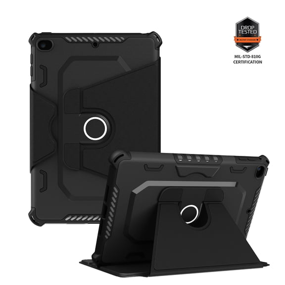 Dteck Rotating Case for iPad mini 5 / iPad mini 4, Durable Sturdy Heavy Duty Shockproof Protection Folio Rotation Stand Case with Smart Cover Auto Sleep/Wake for iPad Mini 5th / 4th Generation,
Black