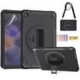 thumbnail image 1 of Dteck Rotating Hand Strap Shockproof Case for Samsung Galaxy Tab A9 Plus 11 Inch Tablet Case with Screen Protector Soft TPU Film, Black, 1 of 7