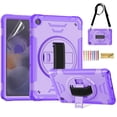 thumbnail image 1 of Dteck Rotating Hand Strap Shockproof Case for Samsung Galaxy Tab A9 Plus 11 Inch Tablet Case with Screen Protector Soft TPU Film, Purple, 1 of 7