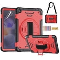 thumbnail image 1 of Dteck Rotating Hand Strap Shockproof Case for Samsung Galaxy Tab A9 Plus 11 Inch Tablet Case with Screen Protector Soft TPU Film, Red, 1 of 7