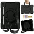 thumbnail image 1 of Dteck Rugged Case for 10.2-inch iPad 9th/ 8th/ 7th Generation with Shoulder Strap, Shockproof Case with Pencil Holder Rotating Handle Grip Stand Case for iPad 10.2" 2021/2020/2019,Black, 1 of 8