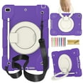 thumbnail image 1 of Dteck Rugged Case for 10.2-inch iPad 9th/ 8th/ 7th Generation with Shoulder Strap, Shockproof Case with Pencil Holder Rotating Handle Grip Stand Case for iPad 10.2" 2021/2020/2019,Deep Purple, 1 of 8