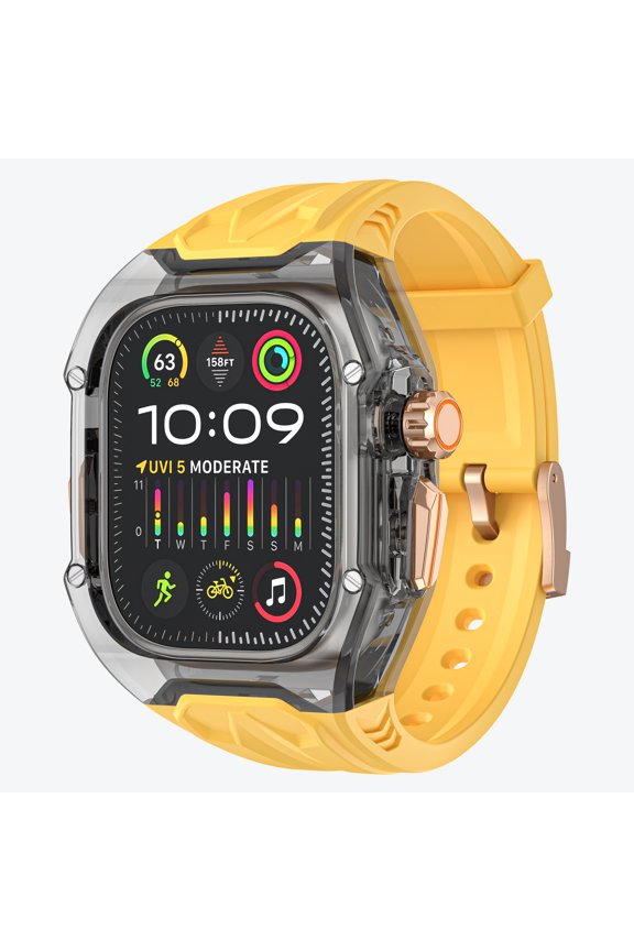 Rugged Case for Apple Watch Series 10 46mm with Band, Military-Grade Protection Scratch-Resistant Rugged Men Cover with Adjustable Strap Band for iWatch Series 10 46mm,Yellow