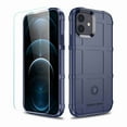 thumbnail image 1 of Dteck Rugged Case For iPhone 12 6.1" / 12 Pro 6.1" (2020) with Front Tempered Screen Protector, Shockproof Armor TPU Soft Back Protective Cover, Blue, 1 of 7