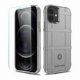 thumbnail image 1 of Dteck Rugged Case For iPhone 12 6.1" / 12 Pro 6.1" (2020) with Front Tempered Screen Protector, Shockproof Armor TPU Soft Back Protective Cover, Gray, 1 of 7
