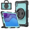 thumbnail image 1 of Dteck Rugged Case for Lenovo Tab M10 HD 2nd Gen TB-X306X / Smart Tab M10 HD 2nd Gen TB-X306F 10.1" 2020, Heavy Duty Shockproof Cover Case with Built-in Screen Protector,Black+Lightblue, 1 of 8