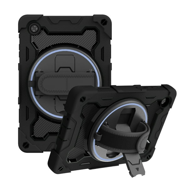 Dteck Rugged Case for Lenovo Tab M8 (3rd Gen) 8" Tablet TB-8506 2021 / Tab M8 HD (2nd Gen) 2019 TB-8505 for Kids, Heavy Duty Tough Shockproof Cover with Rotating Hand Strap Stand,Black