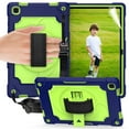 thumbnail image 1 of Dteck Rugged Case for Samsung Galaxy Tab A7 10.4 inch 2020 SM-T500 T505 with Soft Screen Protector, Heavy Duty High Impact Shockproof Case with 360 Rotating Handle Stand Shoulder Strap,Navy/Green, 1 of 8