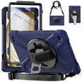 thumbnail image 1 of Dteck Rugged Case for Samsung Galaxy Tab A9 Plus 11 Inch (SM-X210/X215/X216/X218), Shockproof Built-in Screen Protector Heavy Duty Full-Body Case Rotating Stand Cover with Hand/Shoulder Strap,Navyblue, 1 of 10