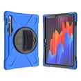 thumbnail image 1 of Dteck Rugged Case For Samsung Galaxy Tab S7 Plus 12.4-inch SM-T970 T975 T976, Heavy Duty Three Layer Rugged Hybrid Shockproof Case with 360 Rotating Stand / Hand Strap, Blue, 1 of 7