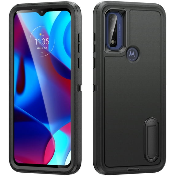 Dteck Rugged Case for Moto G Pure, 2 in 1 Hybrid Shockproof Hard PC Phone Case for Motorola Moto G Pure / Moto G Power 2022,Black