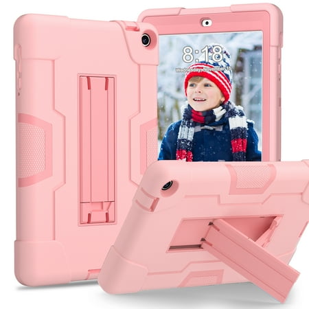 Dteck Rugged Case for for Onn 8 Inch Tablet Gen 3 (2022 Model:100071483), Heavy Duty Hybrid Shockproof Kickstand Cover Case, Rosegold