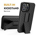 thumbnail image 1 of Dteck Rugged Case for iPhone 15 Pro with Swivel Belt Clip Holster, Slim Shell with Built-in Kickstand for Apple iPhone 15 Pro 6.1 inch 2023, Black, 1 of 6