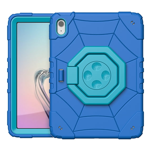 Dteck Rugged Case for iPad 11-inch (A16) 2025/ iPad 10th Generation 10.9-inch 2022,Heavy Duty 3-Layer Protection Case Shockproof Hand Grip Kickstand Cover for iPad 10th/11th Gen,Blue