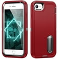 thumbnail image 1 of Dteck Rugged Case for iPhone 8 / iPhone 7 / iPhone SE 3 / iPhone SE 2 with Kickstand, Heavy Duty Military Grade Drop Protection Shockproof Protective Cover 4.7 Inch,Red, 1 of 6