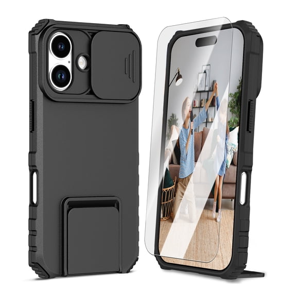 Dteck Rugged Phone Case for iPhone 17 with Camera Sliding Cover, Built ...