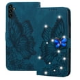 thumbnail image 1 of Dteck for Samsugn Galaxy A54 5G Case Wallet with Credit Card Slots Sparkle Diamond Rhinestone Butterfly Cute for Girls PU Leather Magnetic Closure Folio Flip Phone Cover for Samsung A54 5G,Blue, 1 of 5