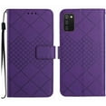 thumbnail image 1 of Dteck for Samsung A03S 6.5" 2021 Magnetic Case, Premium PU Leather Folio Flip Wallet Case with Card Holder Cash Slot Lanyard Strap Kickstand Function Embossed Pattern Slim Shockproof Cover, purple, 1 of 8