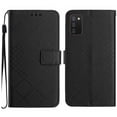 thumbnail image 1 of Dteck for Samsung A03S 6.5" 2021 Magnetic Case, Premium PU Leather Folio Flip Wallet Case with Card Holder Cash Slot Lanyard Strap Kickstand Function Embossed Pattern Slim Shockproof Cover, black, 1 of 8