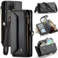 thumbnail image 1 of Dteck for Samsung A12 5G Case with RFID Blocking Wallet Case for Women Men, Shockproof PU Leather Magnetic Flip Strap Zipper Card Holder Phone Case,Black, 1 of 6