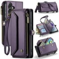 thumbnail image 1 of Dteck for Samsung A35 Case with RFID Blocking Wallet Case for Women Men, Shockproof PU Leather Magnetic Flip Strap Zipper Card Holder Phone Case,Purple, 1 of 6
