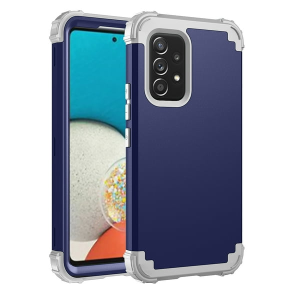 Dteck for Samsung A53 5G Case, Military Grade Heavy Duty Defender Samsung Galaxy A53 Phone Case, 3 in 1 Shockproof Rugged Protective Cover for Galaxy A53 5G, Darkblue