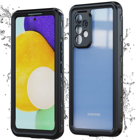 Dteck Samsung A53 5G Waterproof Case with Built in Screen Protector, Heavy Full Body Protective Waterproof Shockproof Clear Phone Case Cover for Samsung Galaxy A53 5G, Black