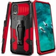 thumbnail image 1 of Dteck for Samsung Galaxy A02 / M02 Case Dual-Layer TPU+PC Shockproof Heavy Armor With Belt Clip Anti-Drop Shock Absorption Cover Metal Back Clip for Samsung A02 / M02 Case, Red, 1 of 7