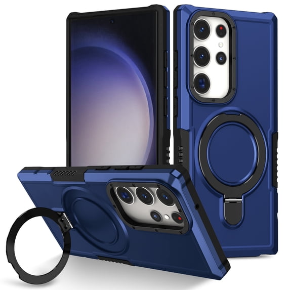 Dteck for Samsung Galaxy A03s Case with Invisible Built in Stand & Ring Holder,Military Grade Drop Protection Shockproof Hybrid Case for Samsung Galaxy A03s,Blue