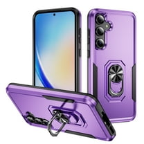 Dteck for Samsung Galaxy A06 Case with Kickstand Armor Magnetic Ring Rugged Protective Military Grade Shockproof Case Cover for Samsung Galaxy A06,Purple