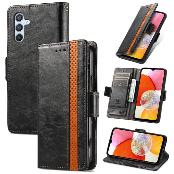 Dteck for Samsung Galaxy A06 Wallet Case, Magnetic PU Leather Flip Folio Case with Card Holders RFID Blocking Kickstand Shockproof TPU Inner Shell Phone Case, Black