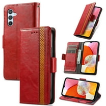 Dteck for Samsung Galaxy A06 Wallet Case, Magnetic PU Leather Flip Folio Case with Card Holders RFID Blocking Kickstand Shockproof TPU Inner Shell Phone Case, Red