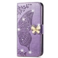 thumbnail image 1 of Dteck for Samsung Galaxy A10e Case Wallet for Women, Flip Folio Cover with Butterfly Embossed Diamond PU Leathe Stand Card Holder Protective Case with Wrist Strap,Purple, 1 of 6