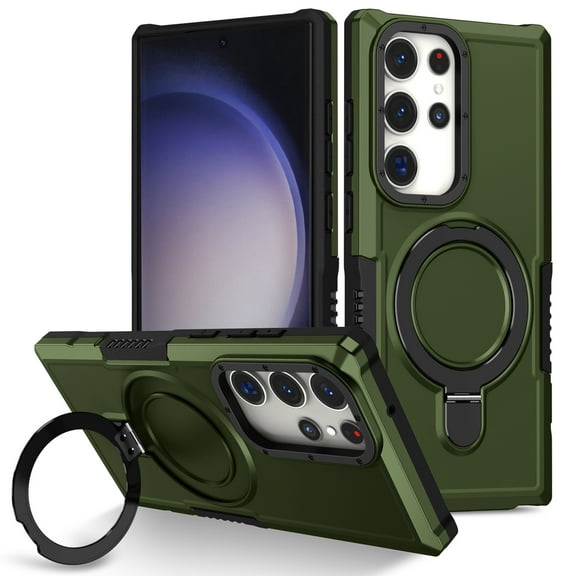 Dteck for Samsung Galaxy A10s Case with Invisible Built in Stand & Ring Holder,Military Grade Drop Protection Shockproof Hybrid Case for Samsung Galaxy A10s,Green
