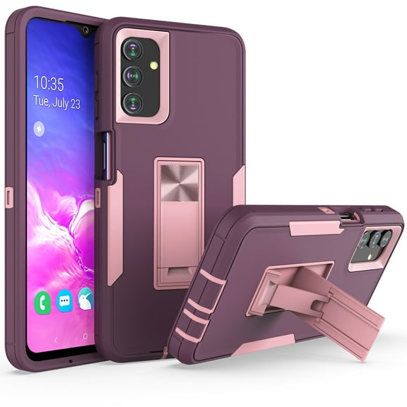 Dteck Samsung Galaxy A13 5G Case Built in Kickstand Dual Layer Hybrid Rugged Case Compatible with Magnetic Car Mount, Heavy Duty Shockproof Cover for Galaxy A13 5G,Purple