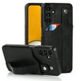 thumbnail image 1 of Dteck for Samsung Galaxy A13 5G Slim Case, Shockproof Premium PU Leather Soft TPU Business Cover with Wrist Strap Kickstand Flip Stand Protection Case, black, 1 of 7