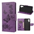 thumbnail image 1 of Dteck for Samsung Galaxy A13 5G Wallet Case (Not for 4G), PU Leather Embossed Butterfly Pattern Case Purse Kickstand Flip Cover Card Holders Hand Strap for Samsung Galaxy A13 5G, Purple, 1 of 4