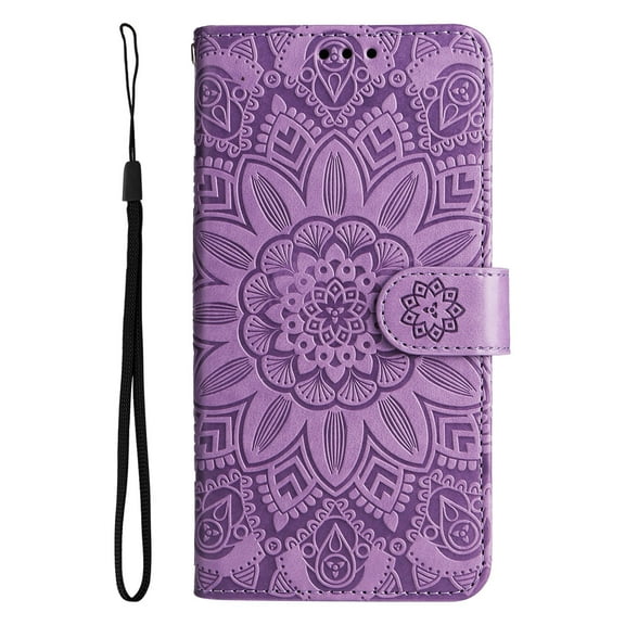 Dteck for Samsung Galaxy A13 Case, PU Leather Flip Wallet Case with Cart Slot Wrist Strap and Kickstand Shockproof Protective Case for Samsung Galaxy A13 6.6 inch 2021 Ladies Girls Women Men, Purple