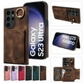 thumbnail image 1 of Dteck for Samsung Galaxy A14 5G Case with Card Holder, Retro PU Leather Wallet Case with Rotating Ring Kickstand, Slim Back Protective Cover Case for Samsung Galaxy A14 5G,Brown, 1 of 7
