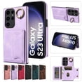 thumbnail image 1 of Dteck for Samsung Galaxy A14 5G Case with Card Holder, Retro PU Leather Wallet Case with Rotating Ring Kickstand, Slim Back Protective Cover Case for Samsung Galaxy A14 5G,Purple, 1 of 7