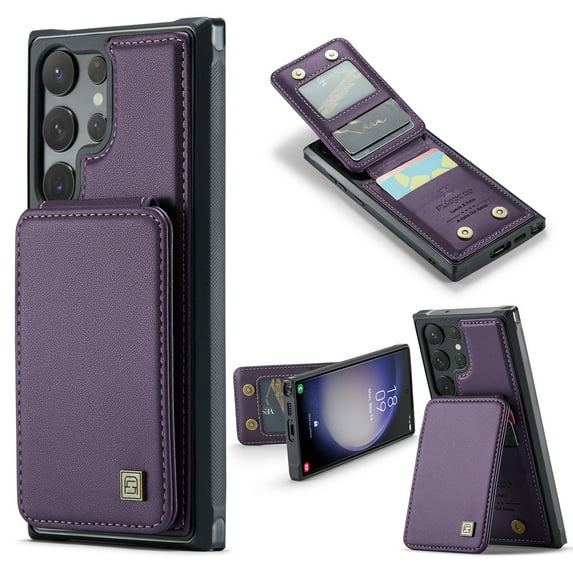 Dteck for Samsung Galaxy A14 5G Case with Card Holder, Samsung A14 5G Wallet Case for Women Men with RFID Blocking, Durable Leather Kickstand Shockproof Case for Galaxy A14 5G,Purple