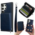 thumbnail image 1 of Dteck for Samsung Galaxy A14 5G Case Detachable Wallet Case with 11-Card Holder,2 in 1 PU Leather Zipper Purse with Wristlet for Women Men,Durable Shockproof Phone Cover for Galaxy A14 5G,Blue, 1 of 6