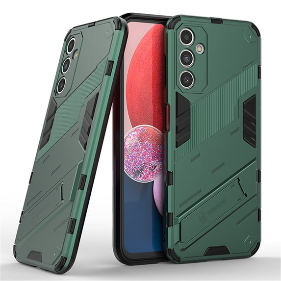 Dteck for Samsung Galaxy A14 5G Case Heavy Duty with Foldable Kickstand Military Grade Dual Layer Drop Protection Case Shockproof Hard Slim Phone Case, Green