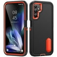 thumbnail image 1 of Dteck for Samsung Galaxy A14 5G Case with Kickstand, Heavy Duty Dual Layer Rugged Phone Cover, Durable Military Grade Protection Shockproof Protective Case for Samsung A14 5G,Black + Orange, 1 of 7