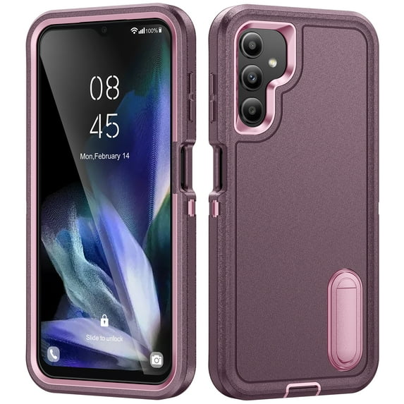 Dteck for Samsung Galaxy A14 5G Case with Kickstand, Heavy Duty Dual Layer Rugged Phone Cover, Durable Military Grade Protection Shockproof Protective Case for Samsung A14 5G,Purple