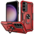 thumbnail image 1 of Dteck for Samsung Galaxy A14 5G Case, Shockproof 360 Metal Rotating Ring Kickstand Holder Armor Heavy Duty Magnetic Fit for Car Mount Holder Case, Red, 1 of 8