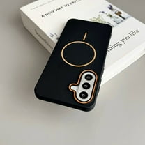 Dteck for Samsung Galaxy A15 Case,Compatible with MagSafe Accessory, Matte Ultra Thin Soft TPU Rubber Military Grade Drop Protection Slim Fit Shockproof Phone Case, Blackorange