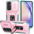 thumbnail image 1 of Dteck for Samsung Galaxy A16 5G Case with Slide Camera Lens Cover + Finger Ring Holder Kickstand,Heavy Duty Shockproof Rugged Protective Phone Cover for Samsung A16 5G 2025,Pink Mint, 1 of 8